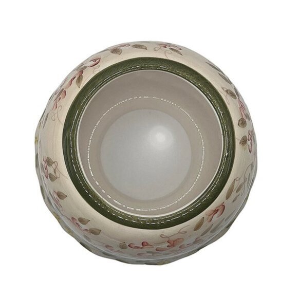 Home Interiors Homco Ceramic Candle Topper Floral Cutouts Design  6” x 4” - Picture 6 of 6